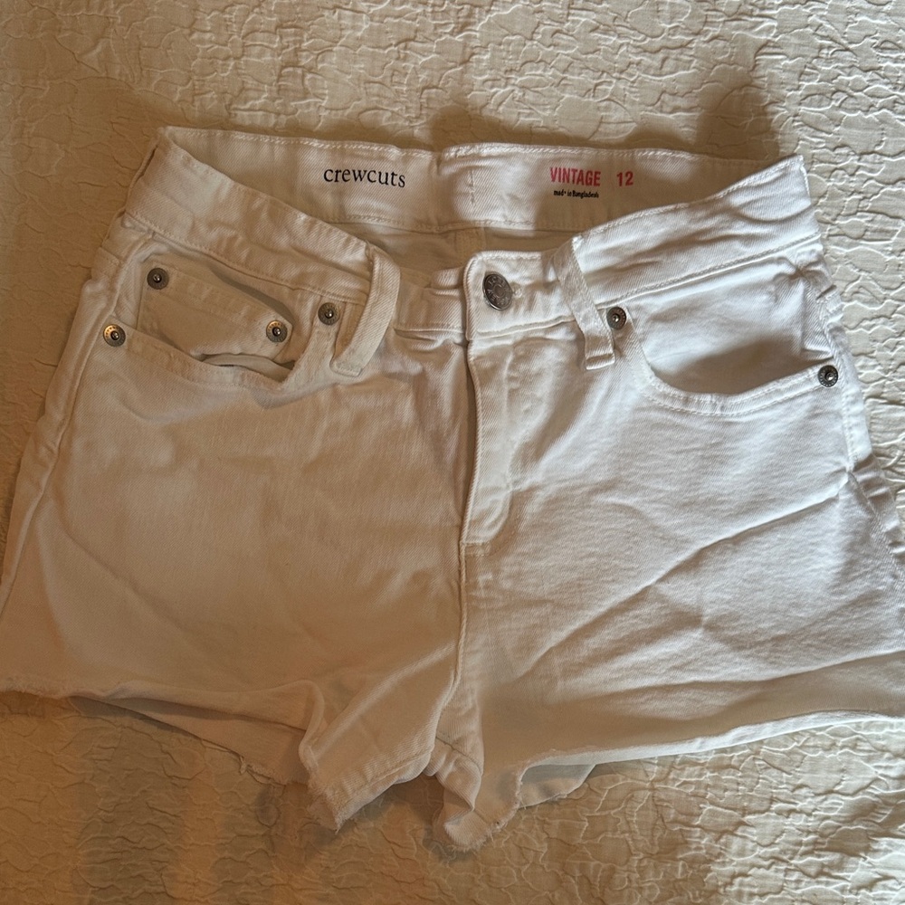 Girls’ Crewcuts Vintage White Jean Shorts— size 12